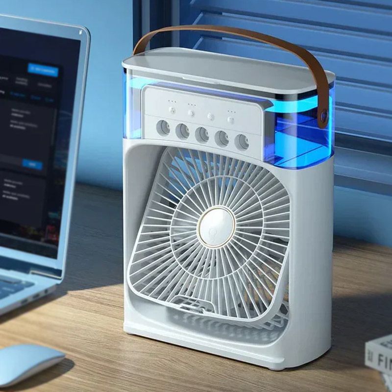 10'' Portable USB Air Conditioner Fan with LED & Humidifier