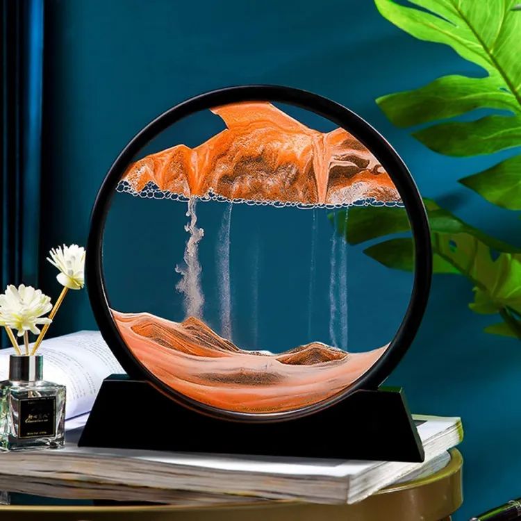 3D Moving Sand Art Hourglass Lamp – Home Decor Showpiece