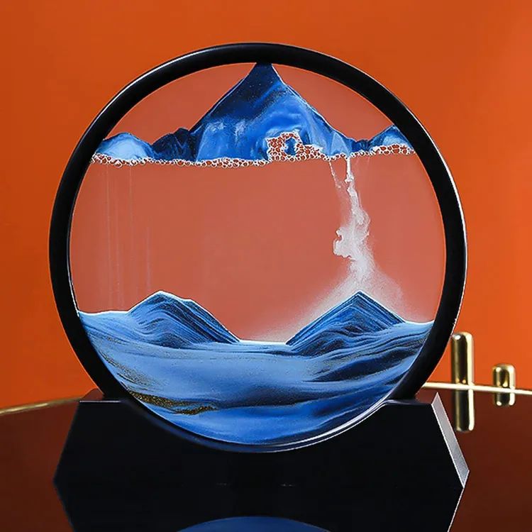 3D Moving Sand Art Hourglass Lamp – Home Decor Showpiece